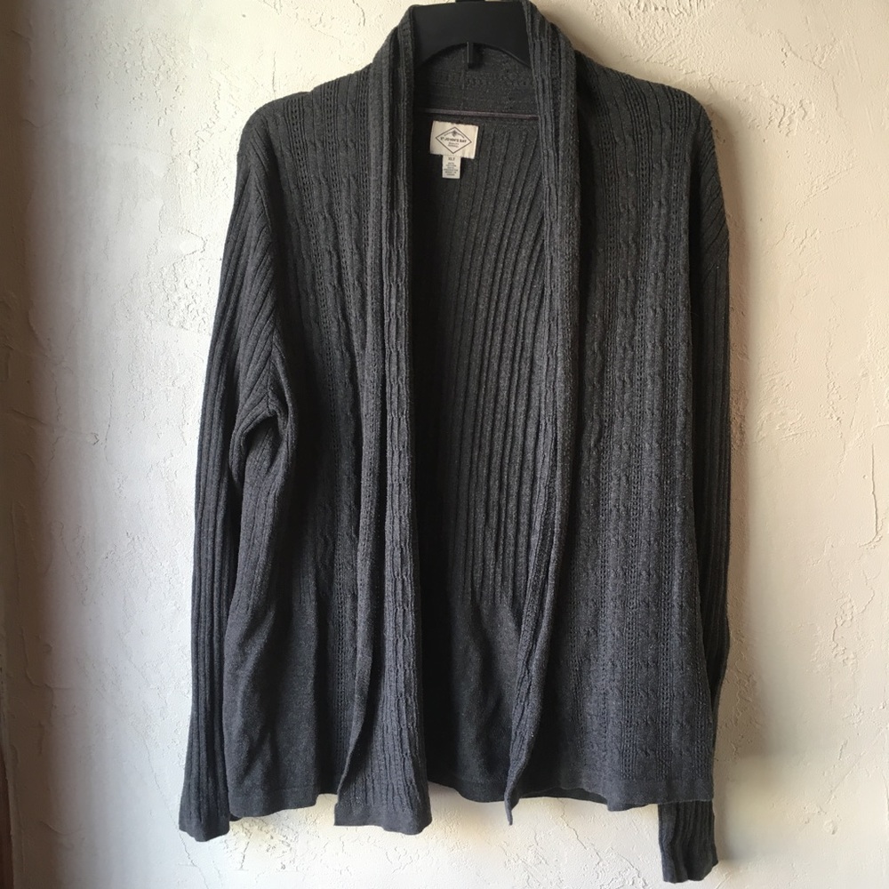 St. John's Bay XLT Tall Gray Cardigan